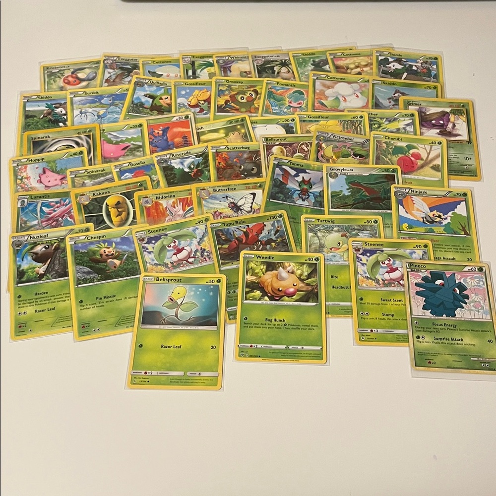 Grass Type Pokemon Trading Card Collection